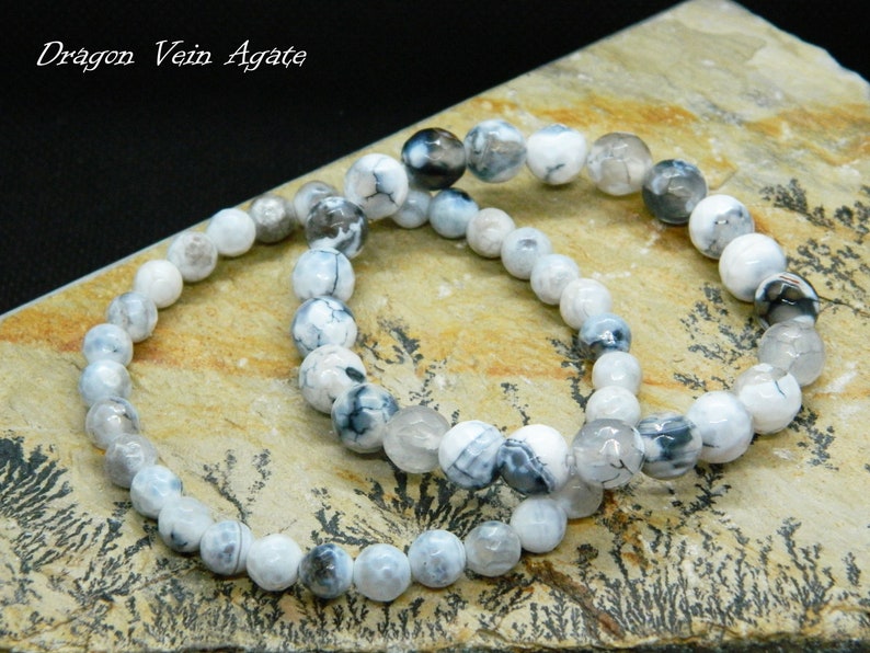 Gift for Him,Birthstone Jewelry,Mens Bracelet Dragon Vein Agate Bracelet,Beaded Bracelet Gift for Her Healing Bracelet Gemstone Bracelet