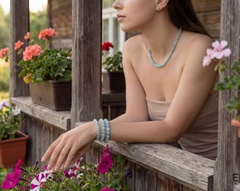 Aquamarine Bracelet, gift for her, blue bracelet, March Birthstone