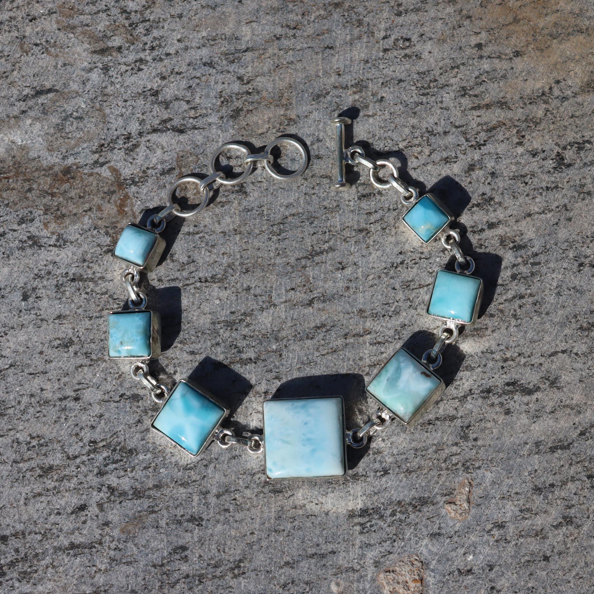 Light Blue Square Stone Bracelet Australia