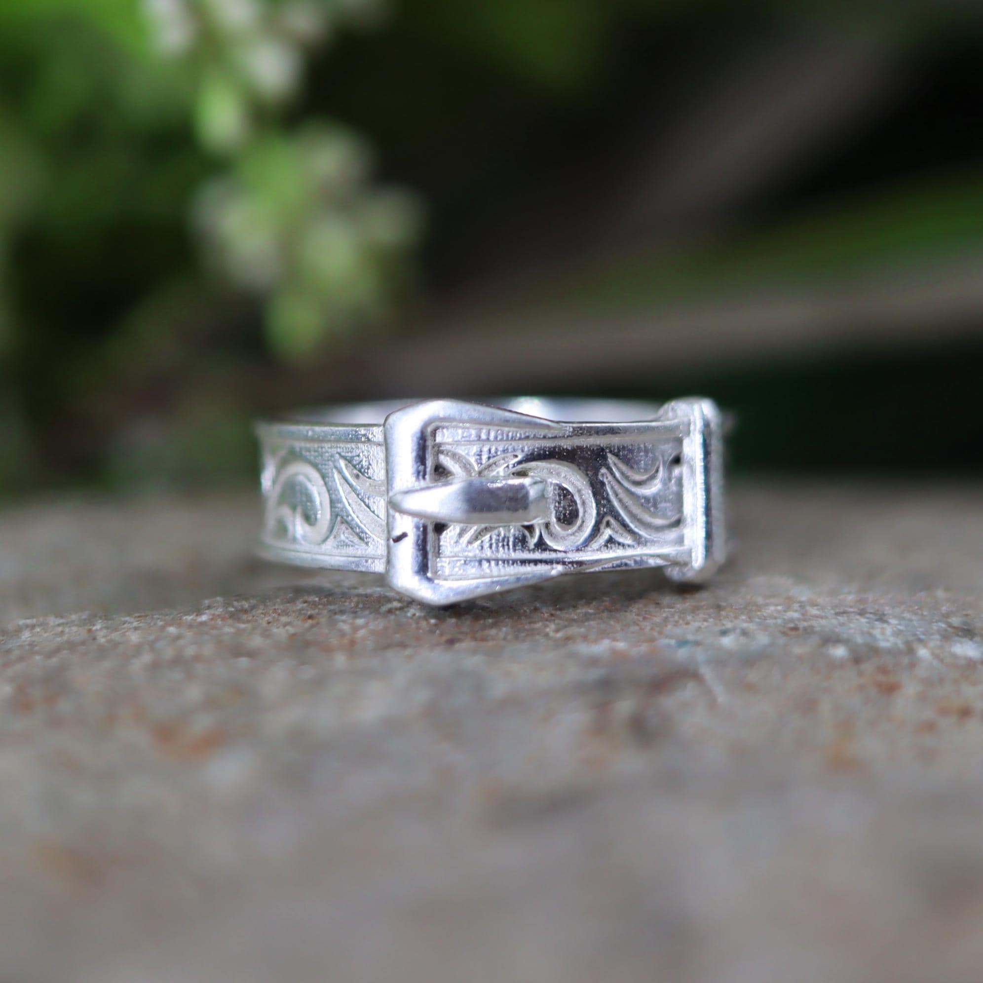 Unique Design Ring - Belt Ring, Sterling Silver, Avant Garde