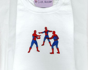 Sudadera bordada de Spider-Man / sudadera con capucha / cuello redondo / camiseta / Meme Regalo de San Valentín Pascua Día de San Valentín