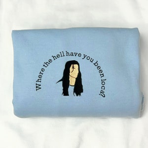 where the hell have you been cute wolf dog vampire embroidered sweatshirt / Hoodie / T-shirt gift Easter Valentines day