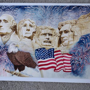 Mt. Rushmore&#39;s USA Celebration original watercolor painting.