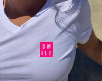 T-Shirt Hoodie Pullover SMILE | Happy Sommer Strand | Frauen Männer Unisex | Bio-Baumwolle | individuell | Fair Fashion