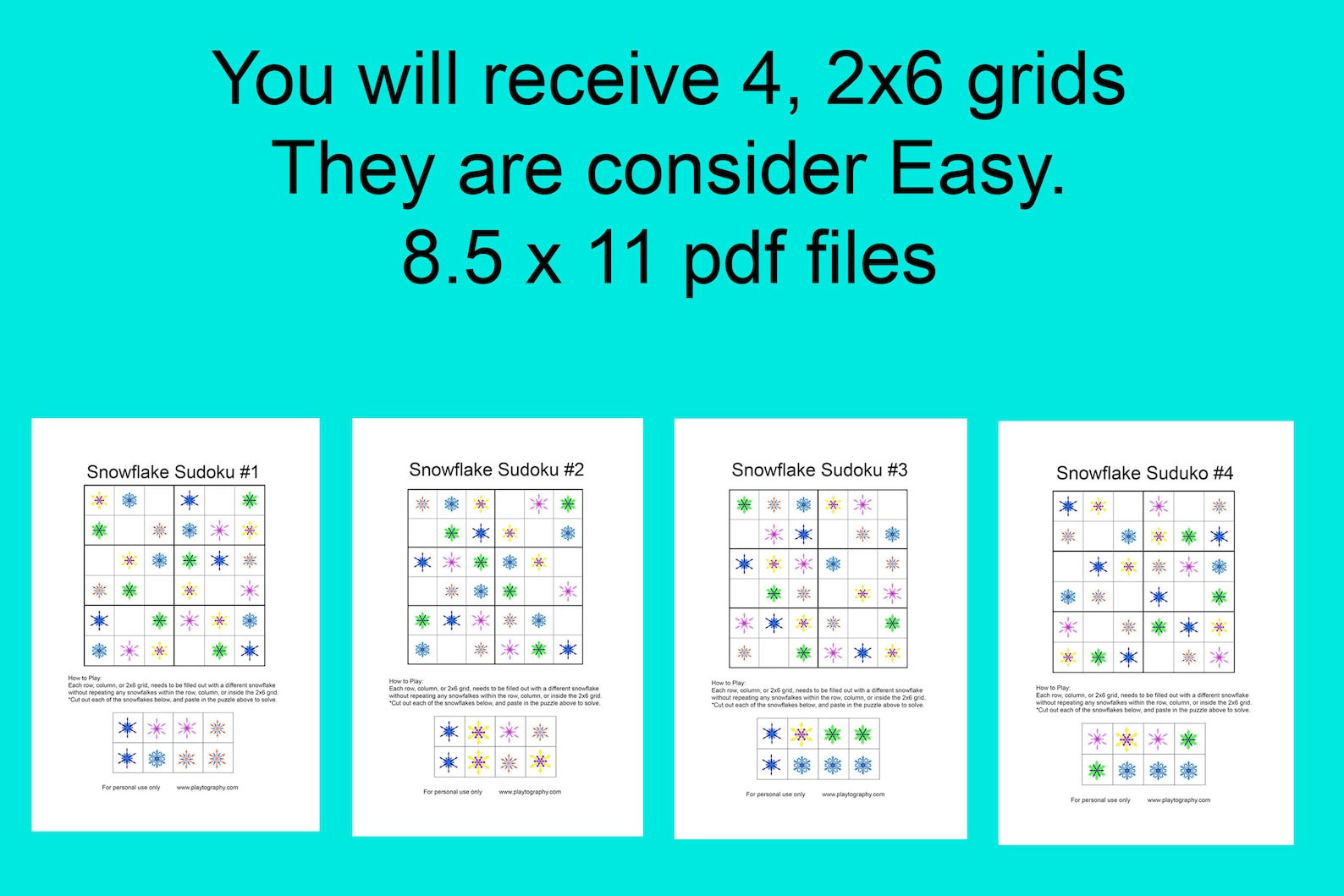 4 Assorted Snowflake Sudoku 2x6 Grid Kids Easy Level Etsy 4-assorted-snowflake-sudoku-2x6-grid-kids-easy-level-etsy