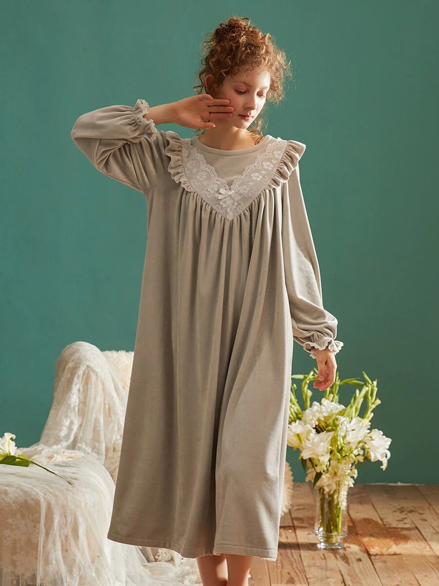 long sleeve nightgowns for ladies