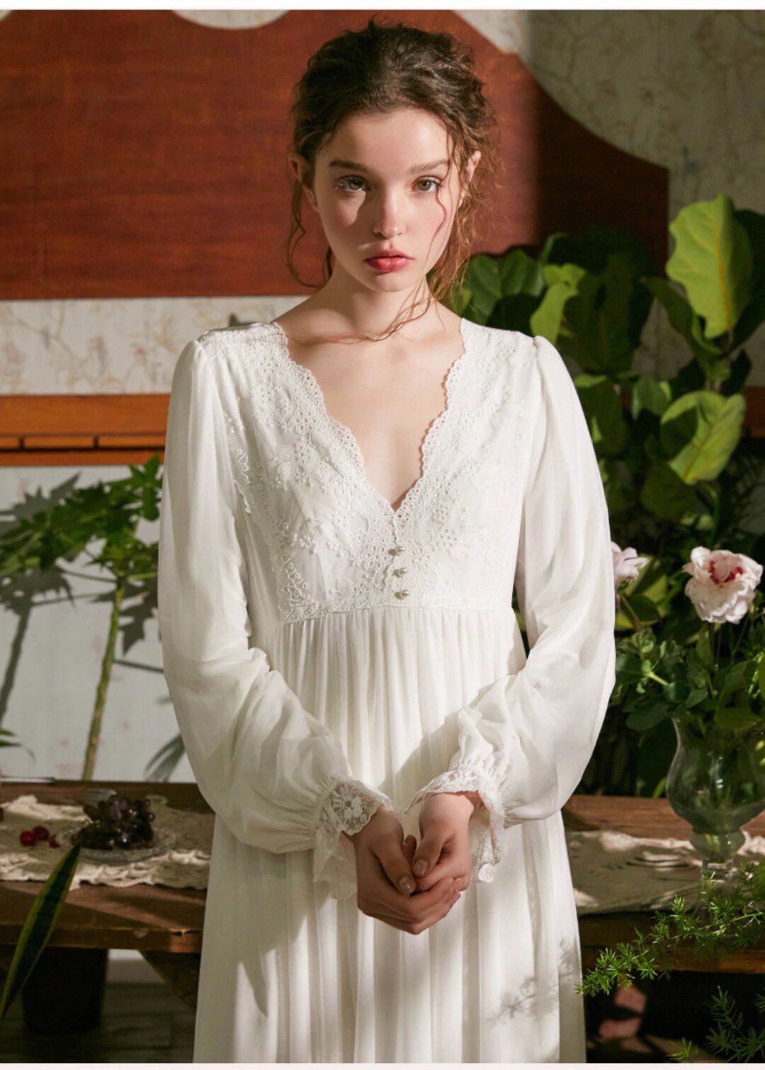 Vintage White Cotton Women Long Nightgown Long Vintage - Etsy