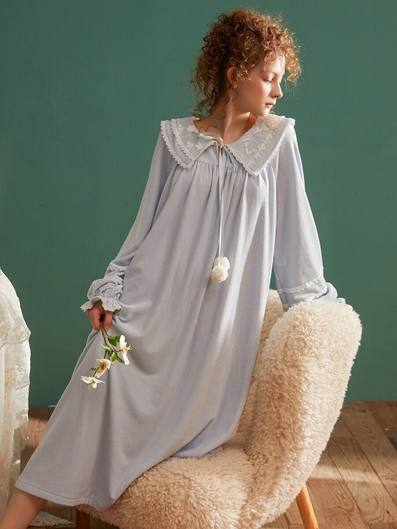 Vintage Soft Velvet Womens Winter Pregnant Long Nightgowns - Etsy Australia