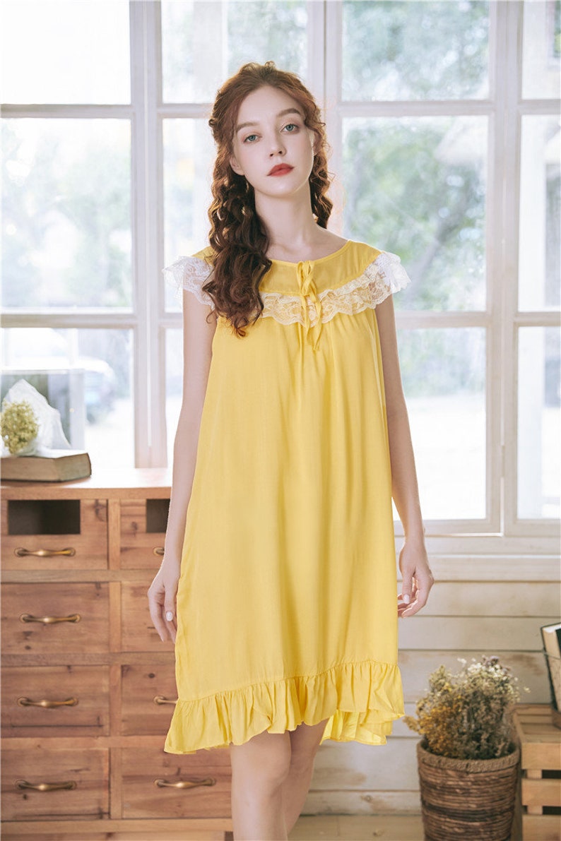 Vintage Style Short Sleepwear Nightgown Chemise Women Nighty Etsy