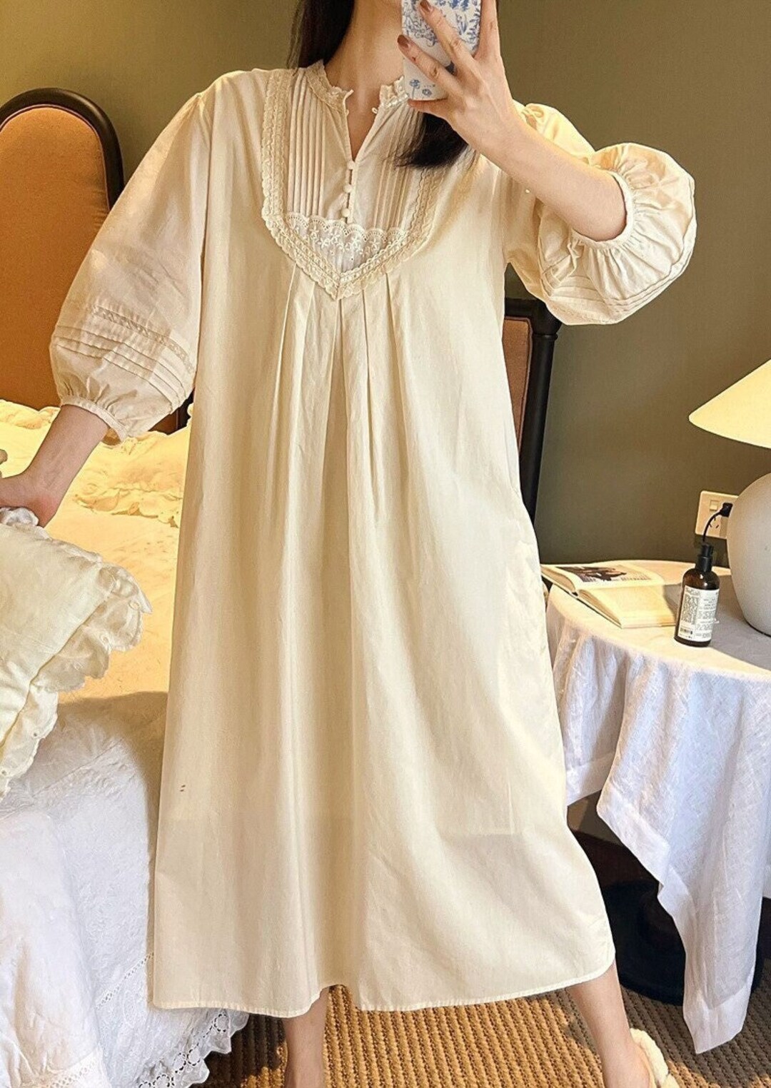 Victorian Long Coton Nightgown Women Chemise Birthday Gift - Etsy UK