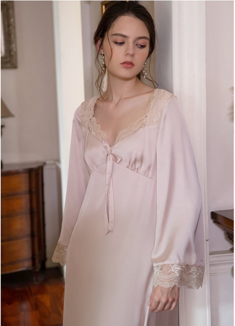 deep v neck nightgown