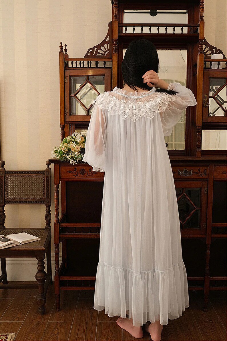 Victorian Nightgowns White Lace Vintage Nightgown Women Long Etsy