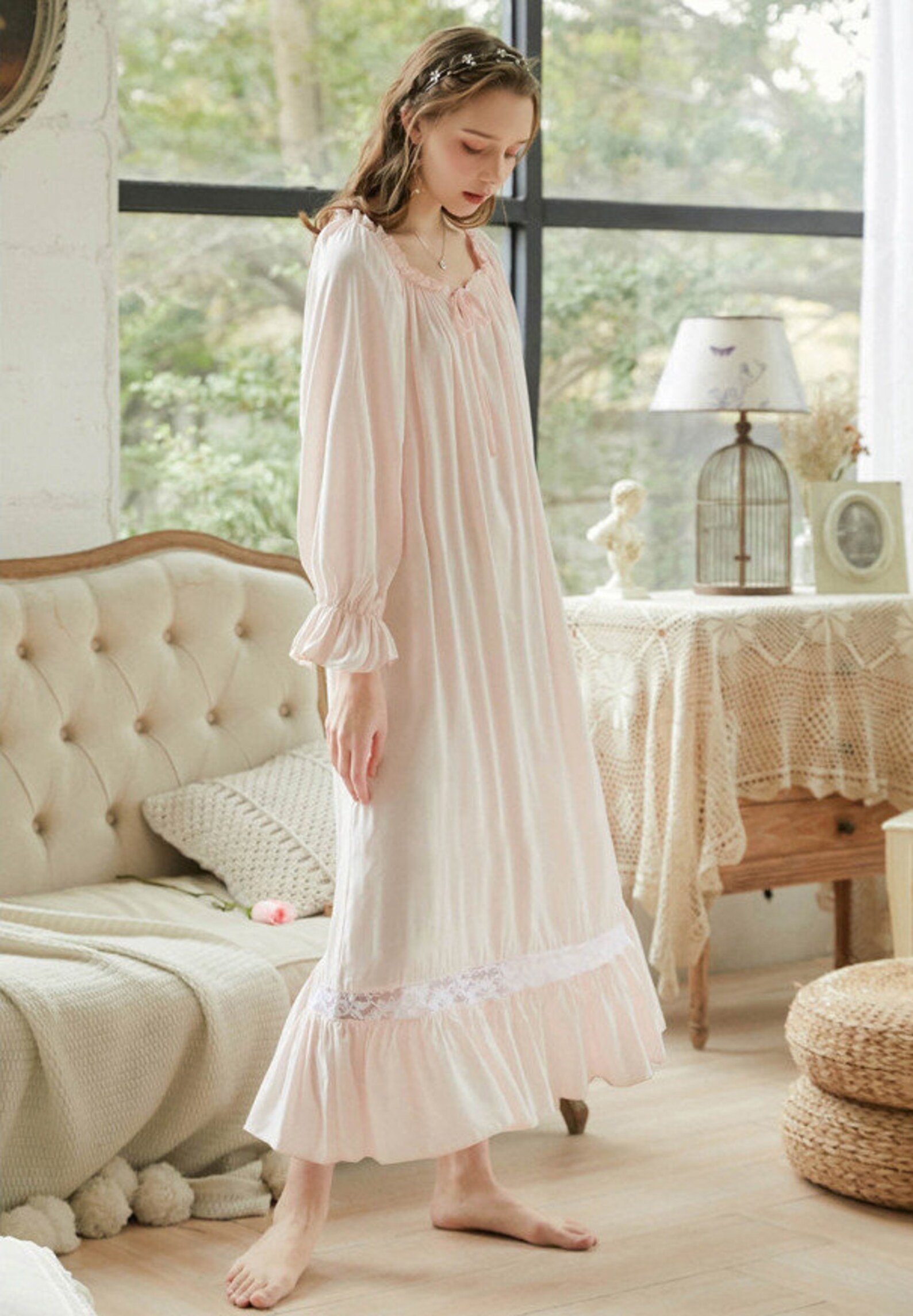 Vintage Women Peignoir Nightgown Long Nightgowns Sleepwear Etsy