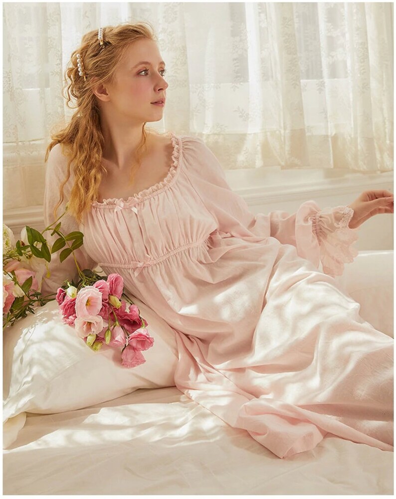Vintage Cotton Square Nightgown Women Victorian Nightgown Etsy Canada