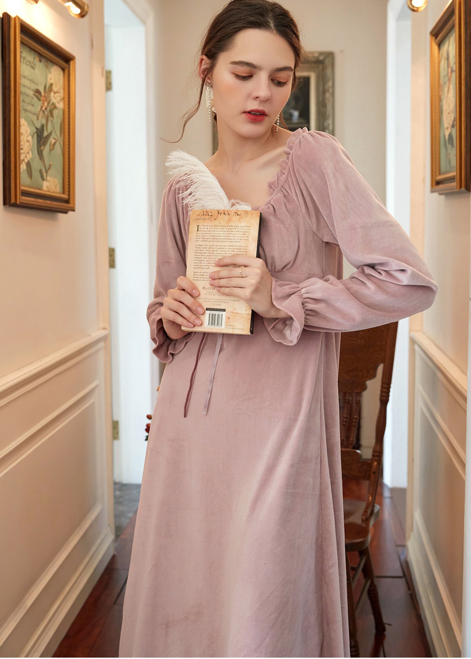 Women Vintage Style Nightgown Retro Bow Nightgowns Loungewear Etsy