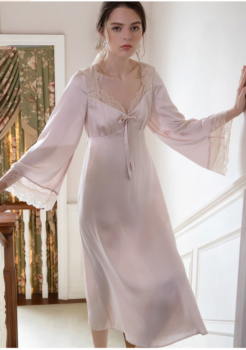 deep v neck nightgown