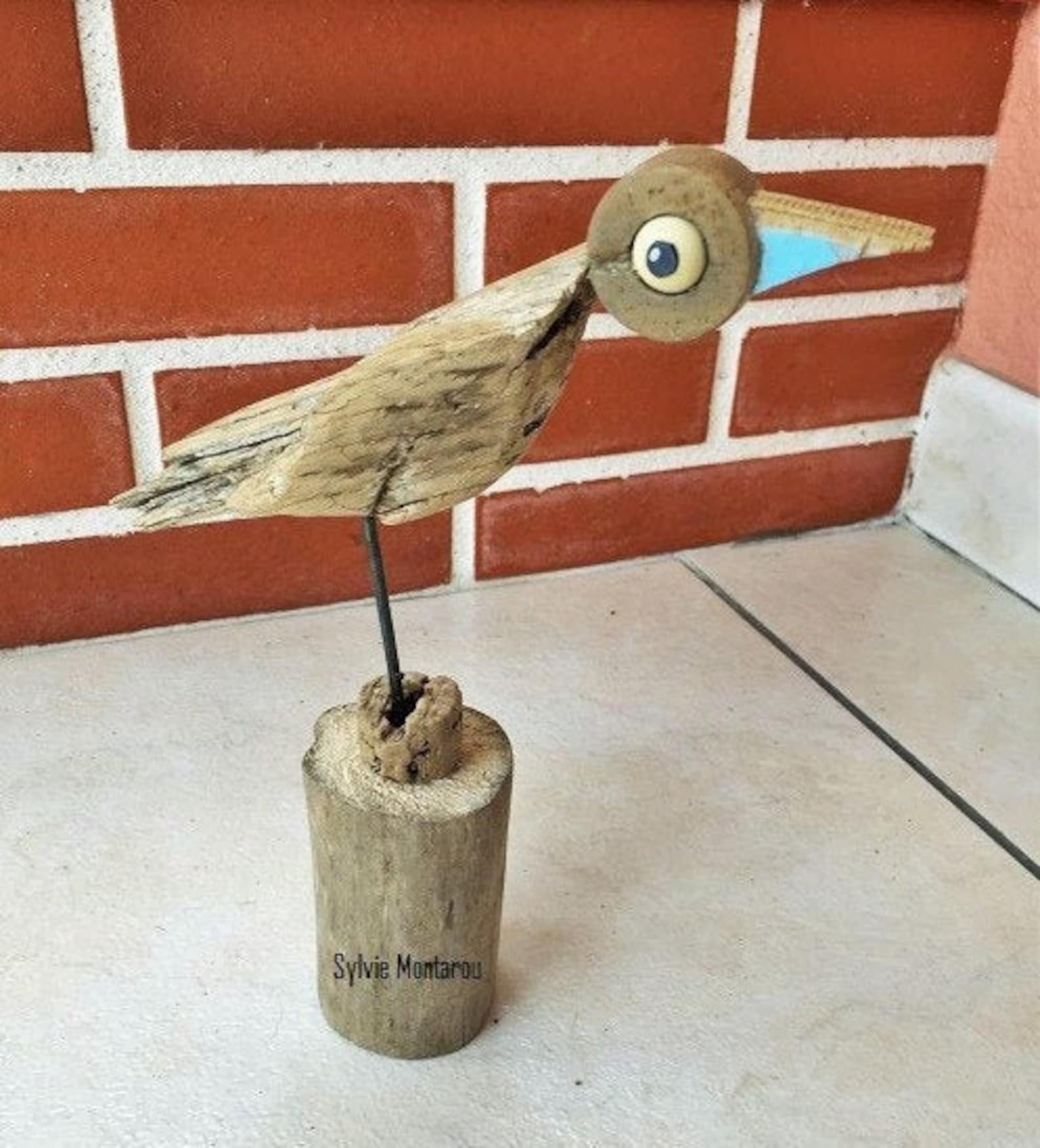 Le petit oiseau en bois flotté bois recyclé métal création en Etsy