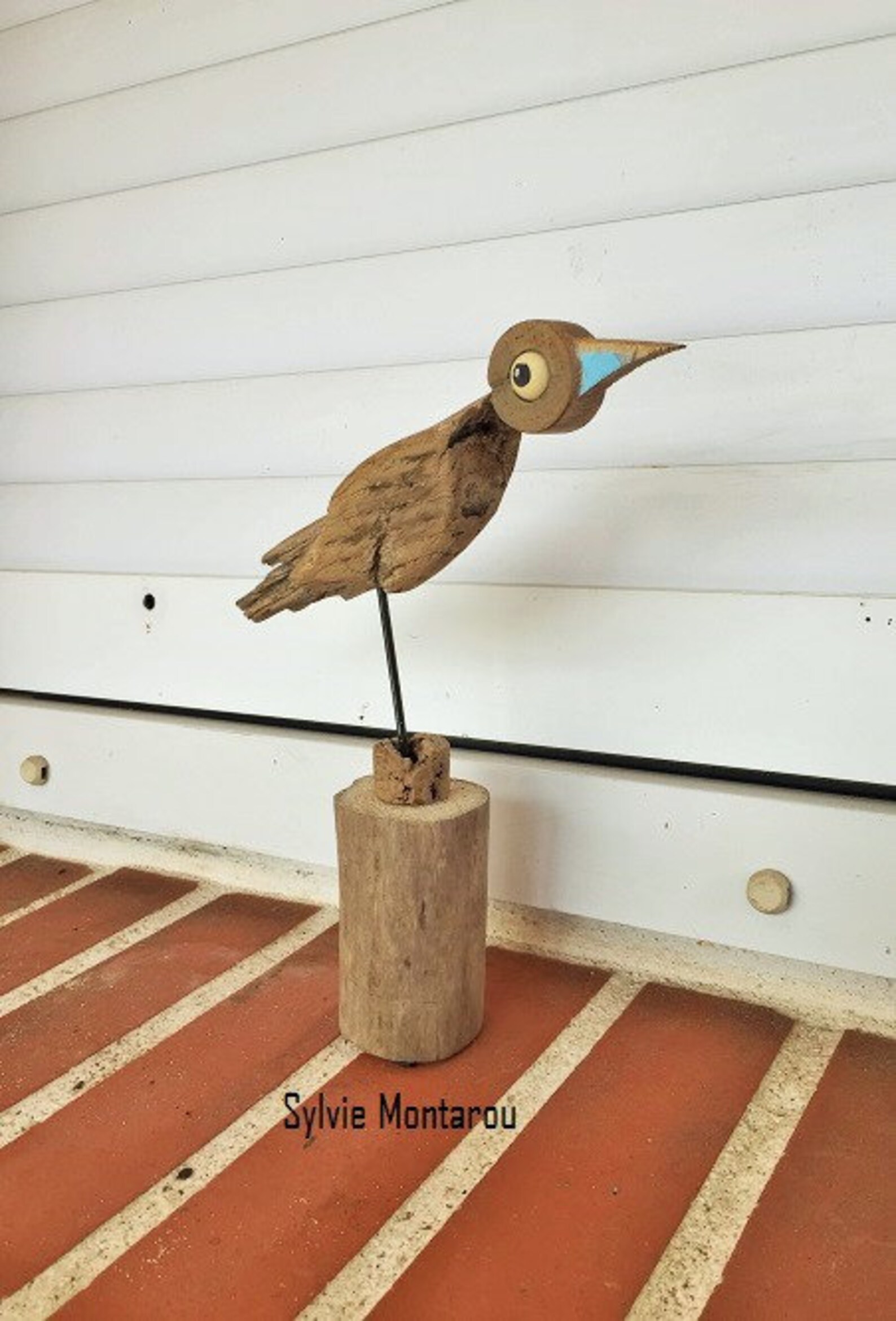 Le petit oiseau en bois flotté bois recyclé métal création en Etsy