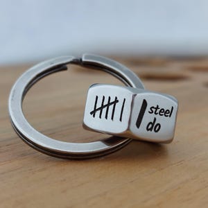 11th Anniversary Personalized Nut Keychain 11 Tally Marks I Steel Do Gift for Him