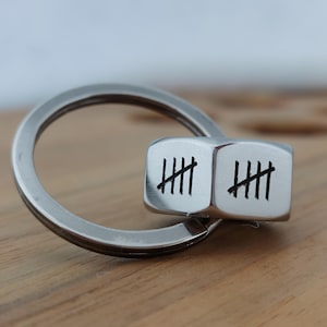 10th Anniversary gift for him 10Tally Marks engraved Nut Keychain