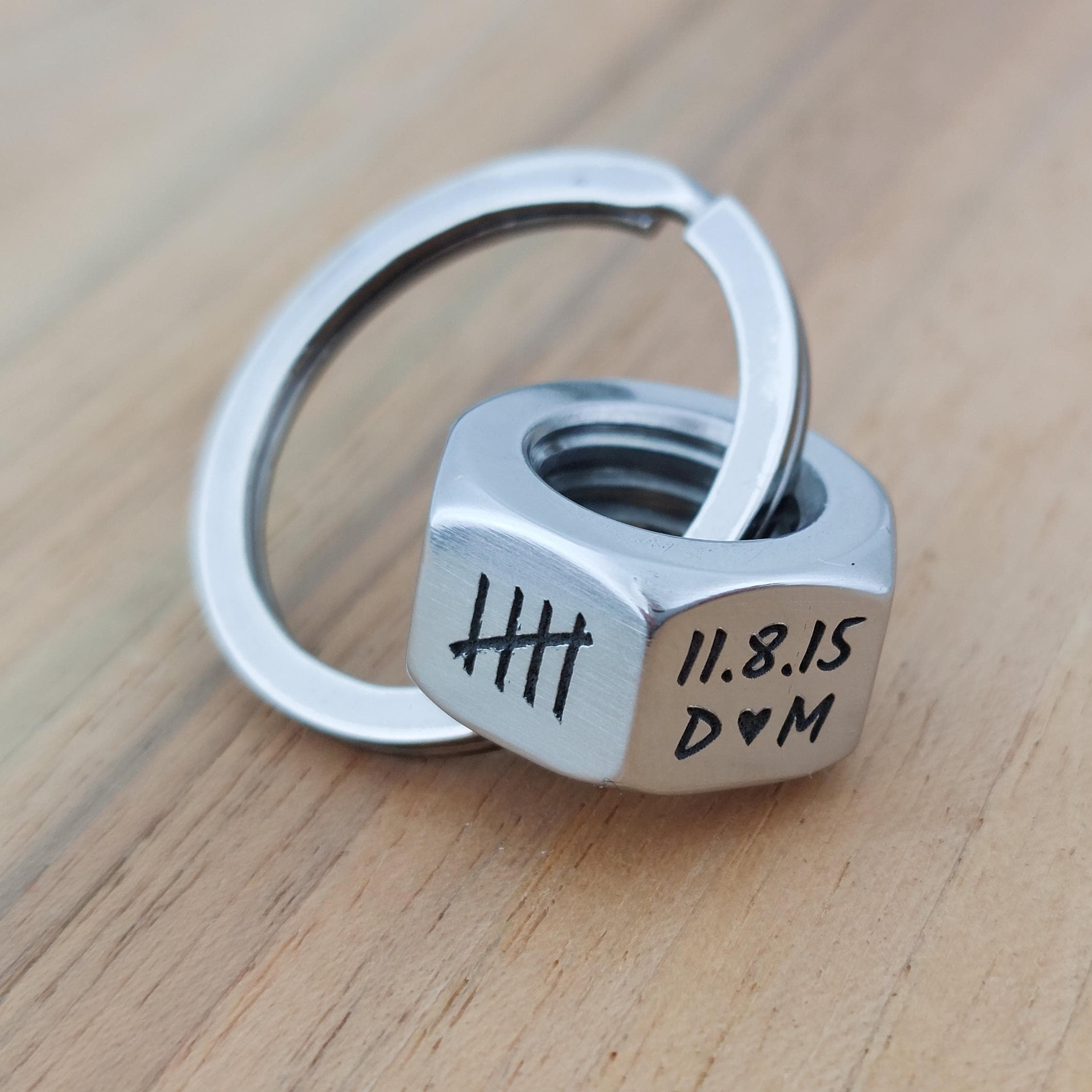 Personalized 25 Tally Nut Keychain