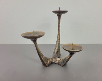 Harjes Candle Holder, Brutalist, Bronze, 60s, Candle Stick, Germany, Harjes Candlestick, Modern, Vintage, Mid Century, Danish Design