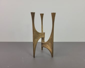 Harjes Candle Holder, Brutalist, Bronze, 60s, Candle Stick, Germany, Harjes Candlestick, Modern, Vintage, Mid Century, Danish Design