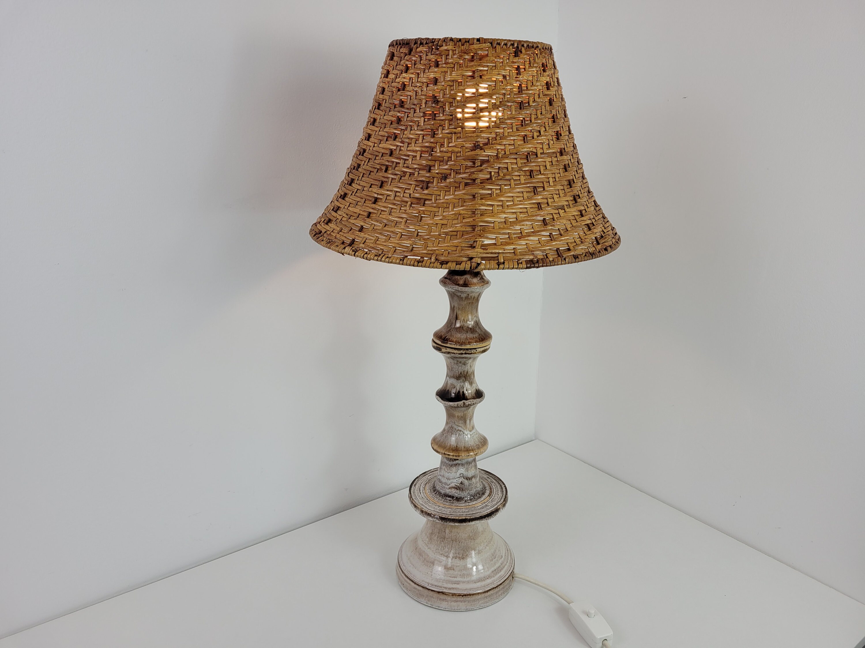 Original Kaiser Ceramic Table Lamp 50s Beige-brown Kaiser - Etsy