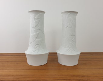 Set Bisquit Porcelain Vases, Cuno Fischer for Hutschenreuther, 70s, Set Bisquitvasen,Mid Century, Modern, Germany, Vintage, 70er, Op Art