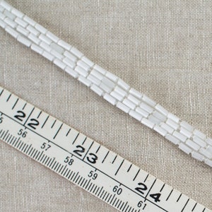 Vintage Trim 4 Rows Bugle Beads on Organza 3/8" Wide