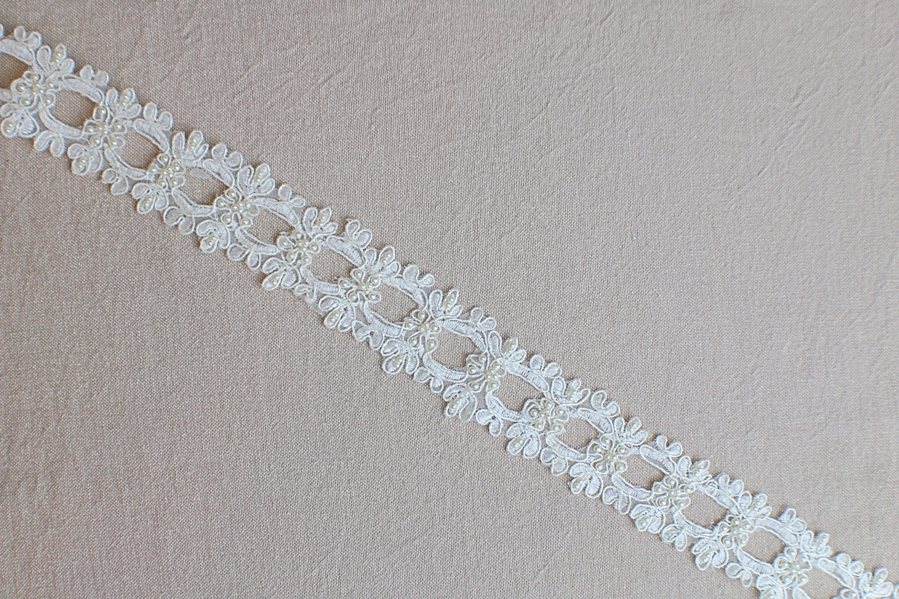 Natural White Beaded Embroidered Ladder Lace Trim 1 1/2 Etsy