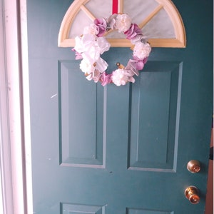 Red green Lamb Ears Eucalyptus, carnations Wreath