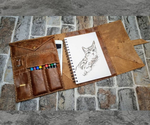 Leather A5 Sketchbook Cover Drawing Book case leather journal