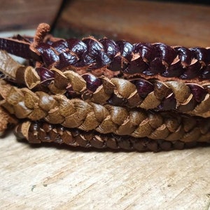 Genuine Italian leather braided plaited woven men&#39;s women&#39;s tie bracelet for men gift women girls him her friends handmade large wrist