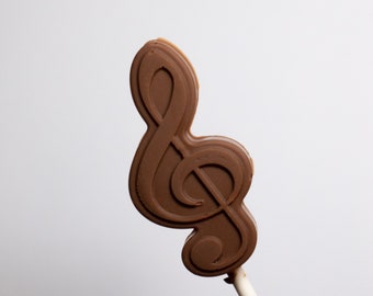 Melodic Belgian Milk Chocolate Lollipops: Symphony of Musical Designs - Set of 4 Music-Inspired Treats