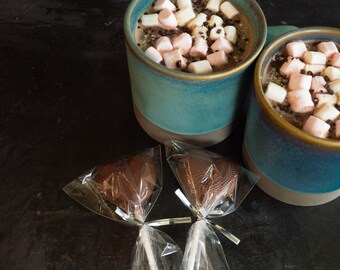 Hearts/ Love/ Valentines Belgian Hot Chocolate Gift Box: Chocolate Lollies & Marshmallows