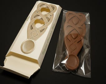 Handcrafted Belgian Chocolate Welsh Lovespoon - Traditional Valentine's Day Gift from Wales