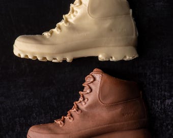 Handcrafted Belgian Chocolate Walking Boot Bars: Unique Hiking Gift for Outdoor Enthusiasts