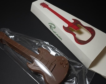Personalised Belgian Chocolate Electric Guitar in Gift Box