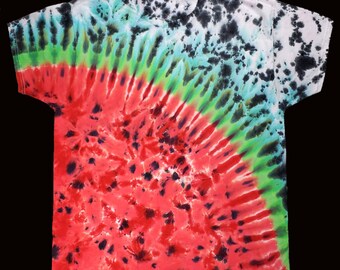 Watermelon Tie-Dye Shirt, Custom Tie-Dye Gift, Handmade Tie-Dye Shirt, Festival Wear, made in usa, sizes S-4XL