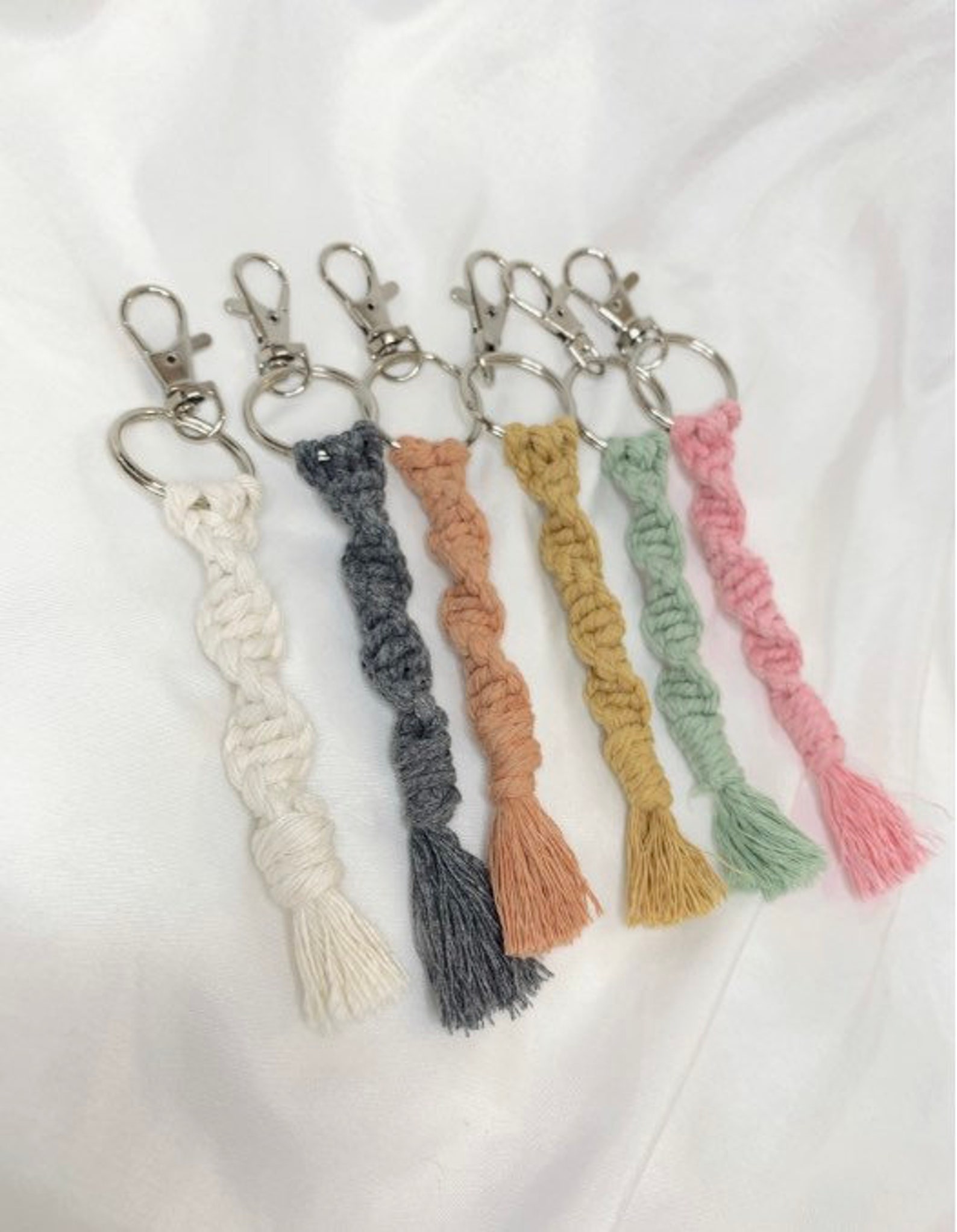 Twisted Macrame Keychain Etsy