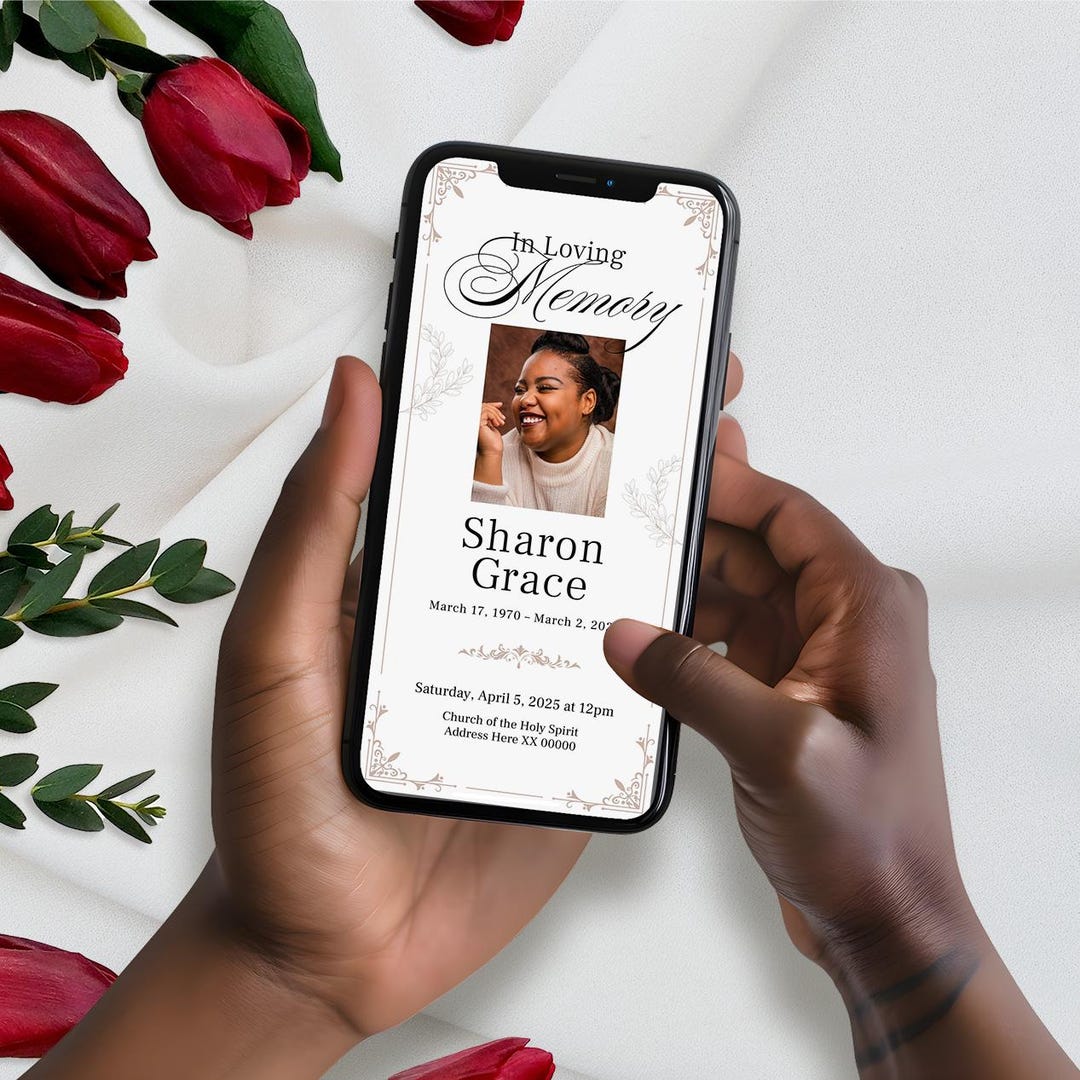 Funeral Evite & Social Media Funeral Invite, Electronic Funeral ...