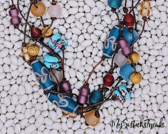 Leather Beaded Necklace