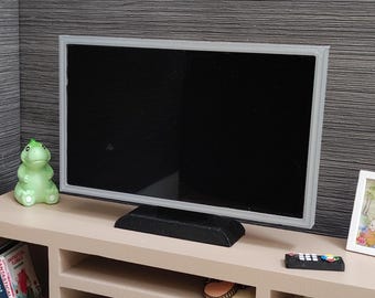 Dollhouse Modern Flatscreen Television, with Remote Control, Miniature TV, 6th Scale, different screens