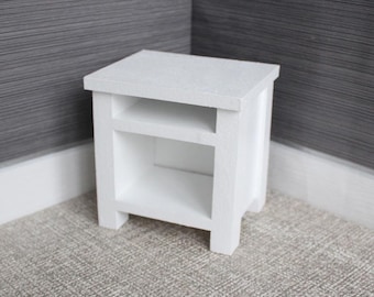 Dolls House Modern Bedside Table 1:6th Scale, Miniature Side Table, Choice of colours