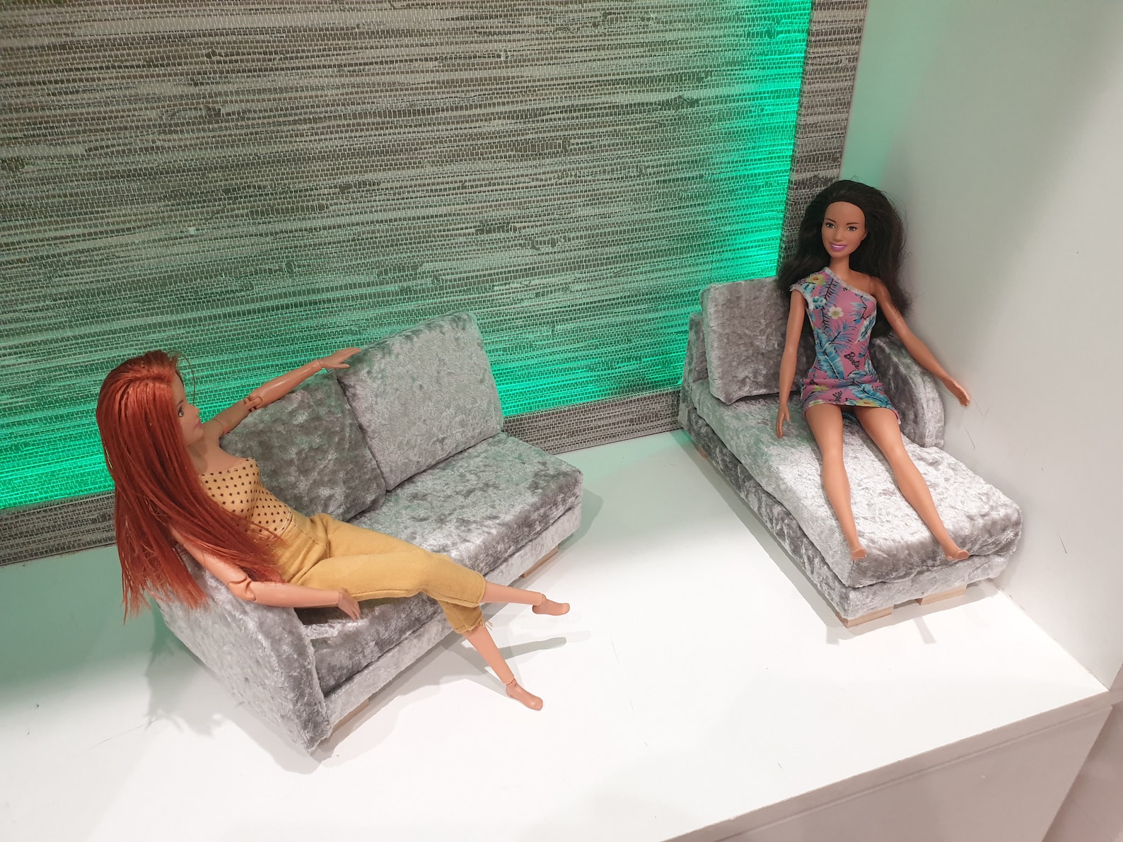 Sofa and Chaise Lounge Barbie Doll Furniture 16 Scale Etsy
