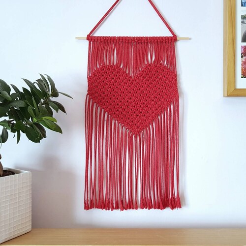 Macrame Wall Hanging Pattern Berry Heart Wall Hanging Etsy