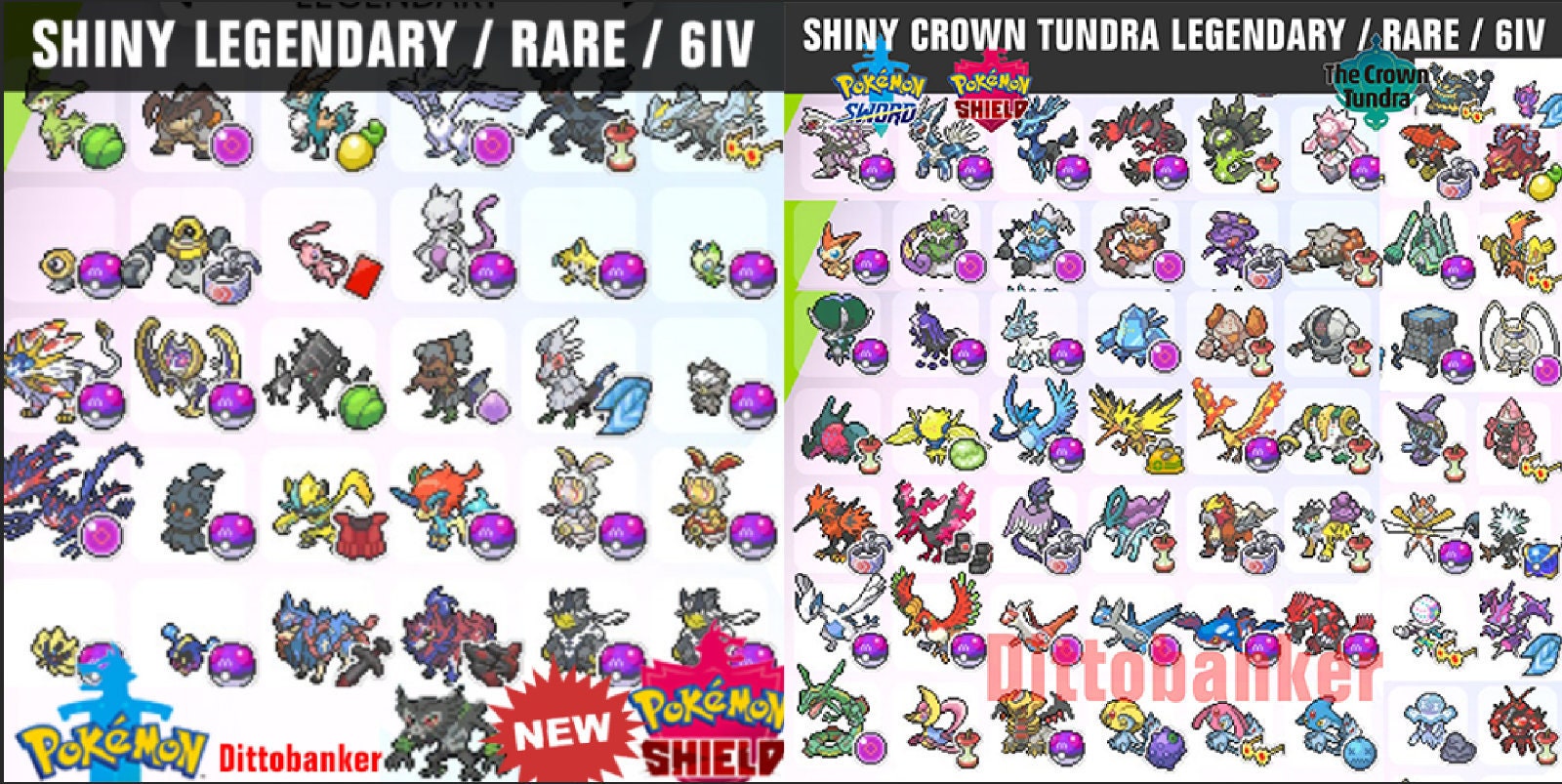 Pokemon Sword & Shield All 90 ULTRA SHINY LEGENDARY Bundle Etsy