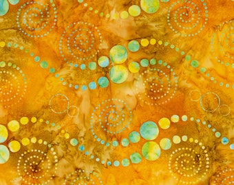 Tela multicolor naranja ~ TJAPS Batik ~ Riley Blake Designs