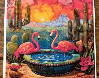 Pegatina de flamenco: vinilo de pájaro tropical (2,5")